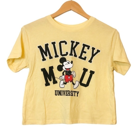3/$25 🙌🏼 Disney Mickey Mouse University Cropped Graphic Tee Small - Picture 1 of 5
